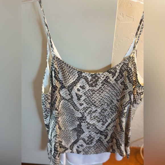 L’Agence Gabriella V Neck Silk Cami in Snake Print - Picture 10 of 11